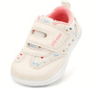 Toddler Girls Wide Toe-Box Barefoot Zero-Drop Sneakers – Pink Hook-and-Loop Non-Slip Athletic Shoes for School & Play