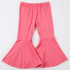 Girls' High-Waisted Flared Pants (Kids 12 & Under) - Stretchy Bell-Bottoms with Elastic Waist, Long Fit for Dance, Everyday & Formal, Spring/Fall
