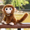 1pc Cute Big-Eyed Monkey Plush Toy – Soft Huggable Stuffed Animal, Beige/Brown/Tan, Fluffy Tail & Detailed Stitching for Gifts & Home Decor
