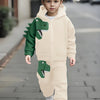 Toddler 2-Piece Fleece-Lined Hoodie & Sweatpants Set – Dinosaur Print, Cozy Fall/Winter Outfit, Machine Washable