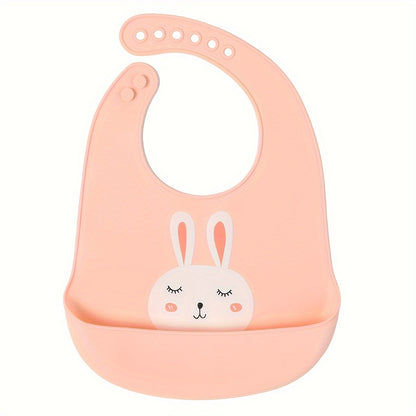 Adjustable Silicone Baby Bibs with Pocket – Waterproof, BPA-Free, Easy to Clean & Dishwasher Safe – Cute Panda & Rabbit Designs for 0-3 Years - Kidzy Market