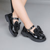 Girls Bowknot Mary Jane Flats — Comfortable PU Hook-and-Loop School & Casual Shoes