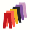 6-Pack Girls' Solid Color Athletic Leggings - Medium Stretch Skinny Fit, 92% Polyester/8% Spandex