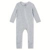Baby Casual Ribbed Zip-Up Romper – V-Neck Newborn Jumpsuit (Cute & Comfortable for Outdoor Wear)