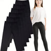 6-Pack Girls' Black Stretchy Leggings – Soft, All-Season Skinny Knit Leggings for Kids (Ages 12 and Under)