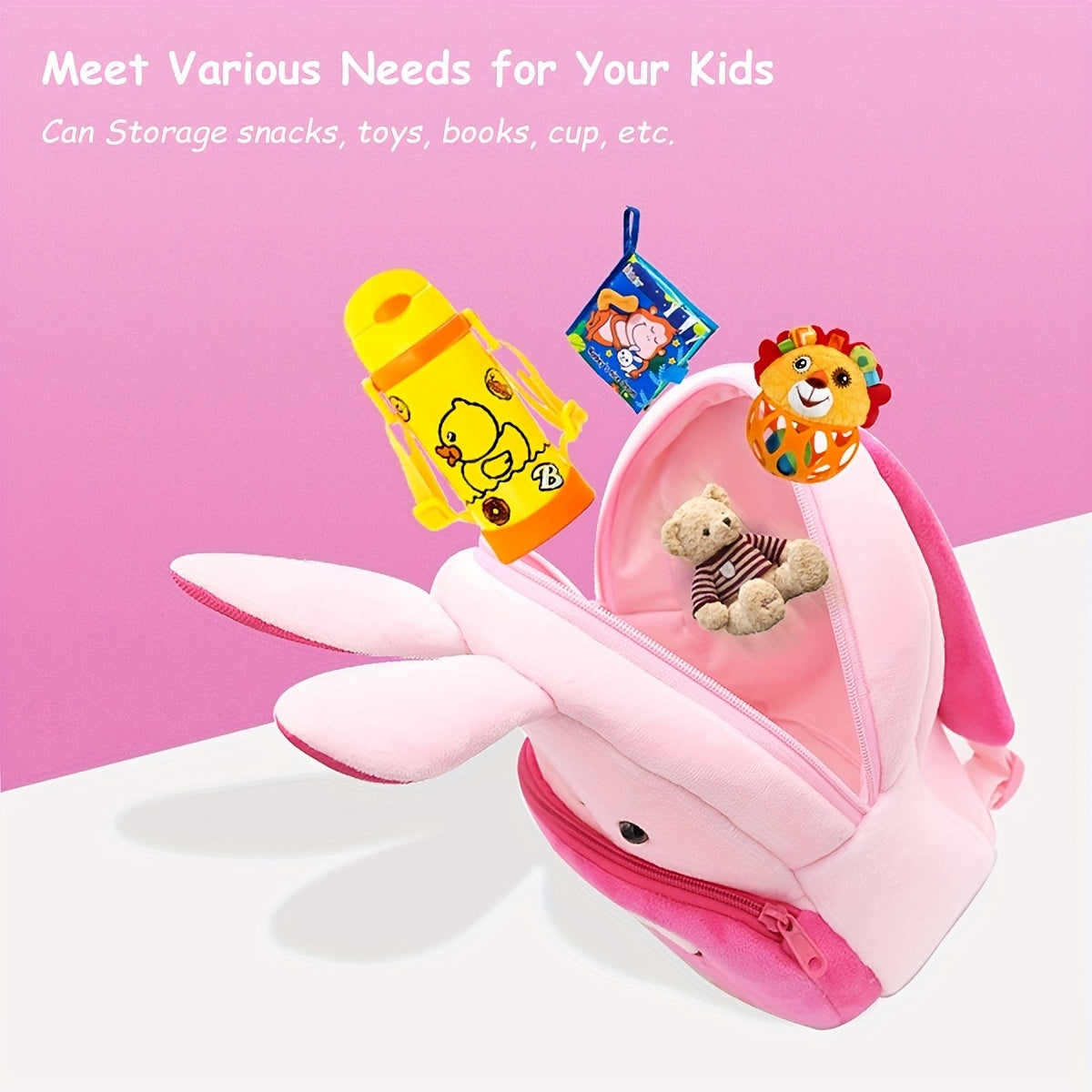 1PC Toddler Plush Cartoon Backpack – Cute & Lightweight Mini Travel Bag for Kids, Boys & Girls - Kidzy Market
