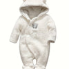 Newborn Baby Winter Bear Romper – Hooded Plush Jumpsuit Cosplay Clothes (Outdoor Wear, Cozy & Warm)