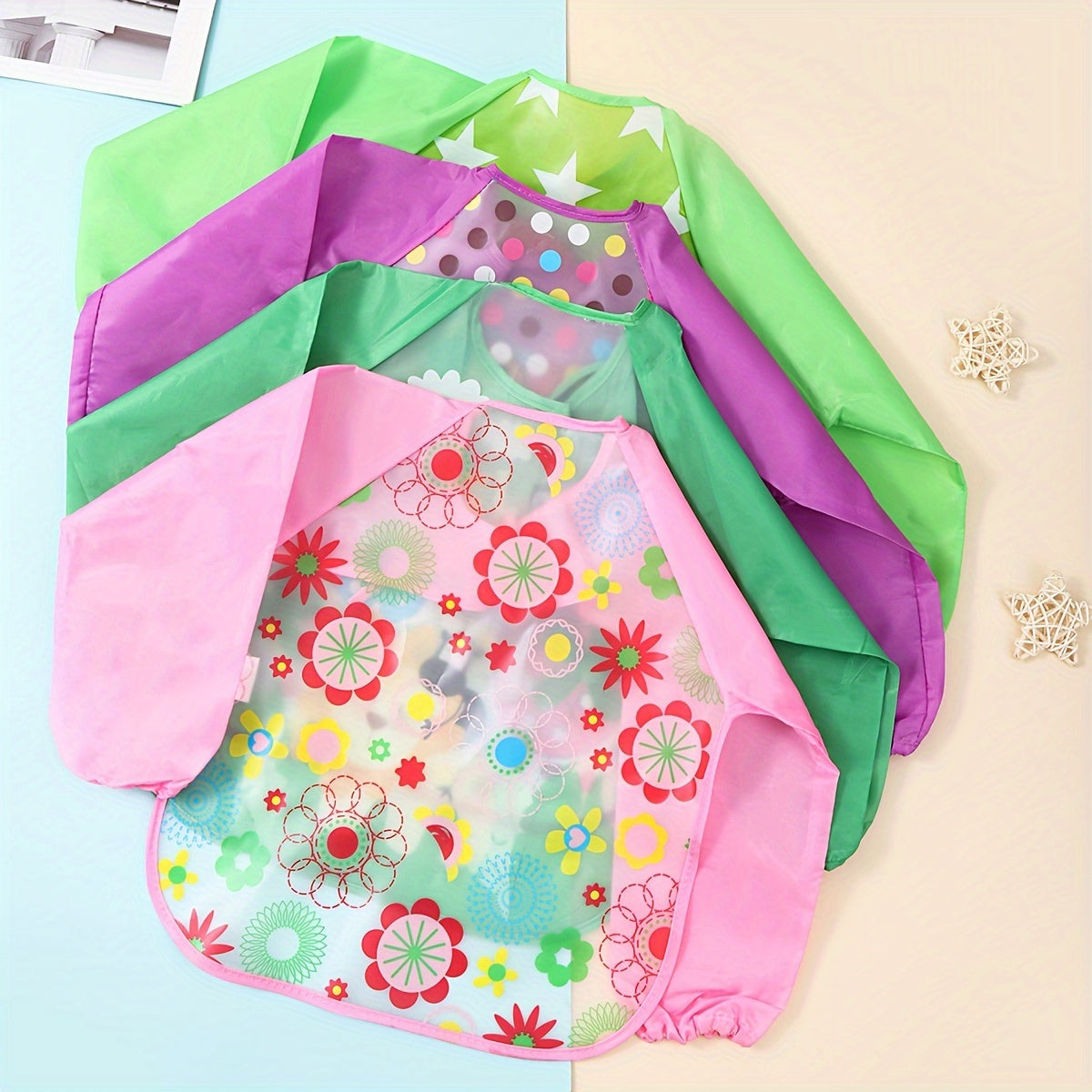 Waterproof Baby Eating Cover & Art Smock – Lightweight Long-Sleeve Bib for Toddlers (Spring & Autumn Style) - Kidzy Market