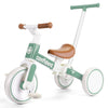 5-in-1 Convertible Baby Balance Bike & Trike with Parent Steering Handle, Detachable Foot Pedals — 4 All-Terrain Wheels, Cushioned Seat, Sturdy Frame — Pink & White, Ages 1-3