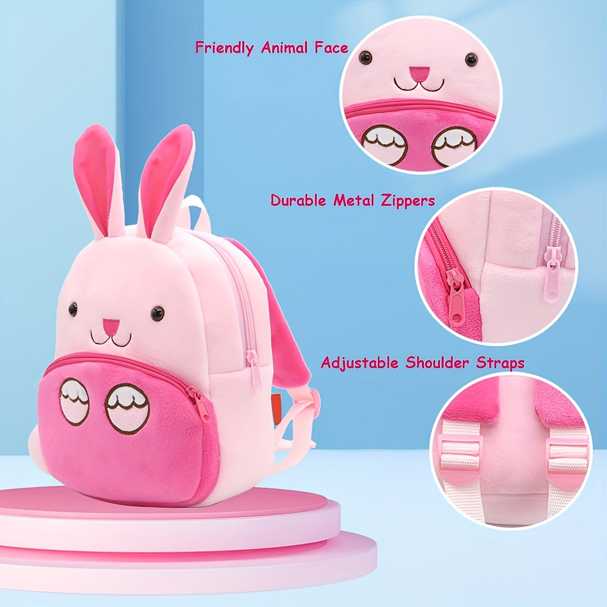 1PC Toddler Plush Cartoon Backpack – Cute & Lightweight Mini Travel Bag for Kids, Boys & Girls - Kidzy Market
