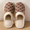 Women's Plush Winter Slippers – Cozy Indoor Home Slippers with Non-Slip PVC Sole, Soft Fabric Upper, Hand Washable