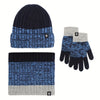 OKO-Tex 3-Piece Winter Knit Set – Stretchy Beanie, Scarf & Gloves in Blue Gradient – Warm & Cold-Proof Outdoor Gear - Kidzy Market