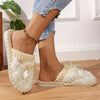 Women's Plush Winter Slippers – Cozy Indoor Home Slippers with Non-Slip PVC Sole, Soft Fabric Upper, Hand Washable