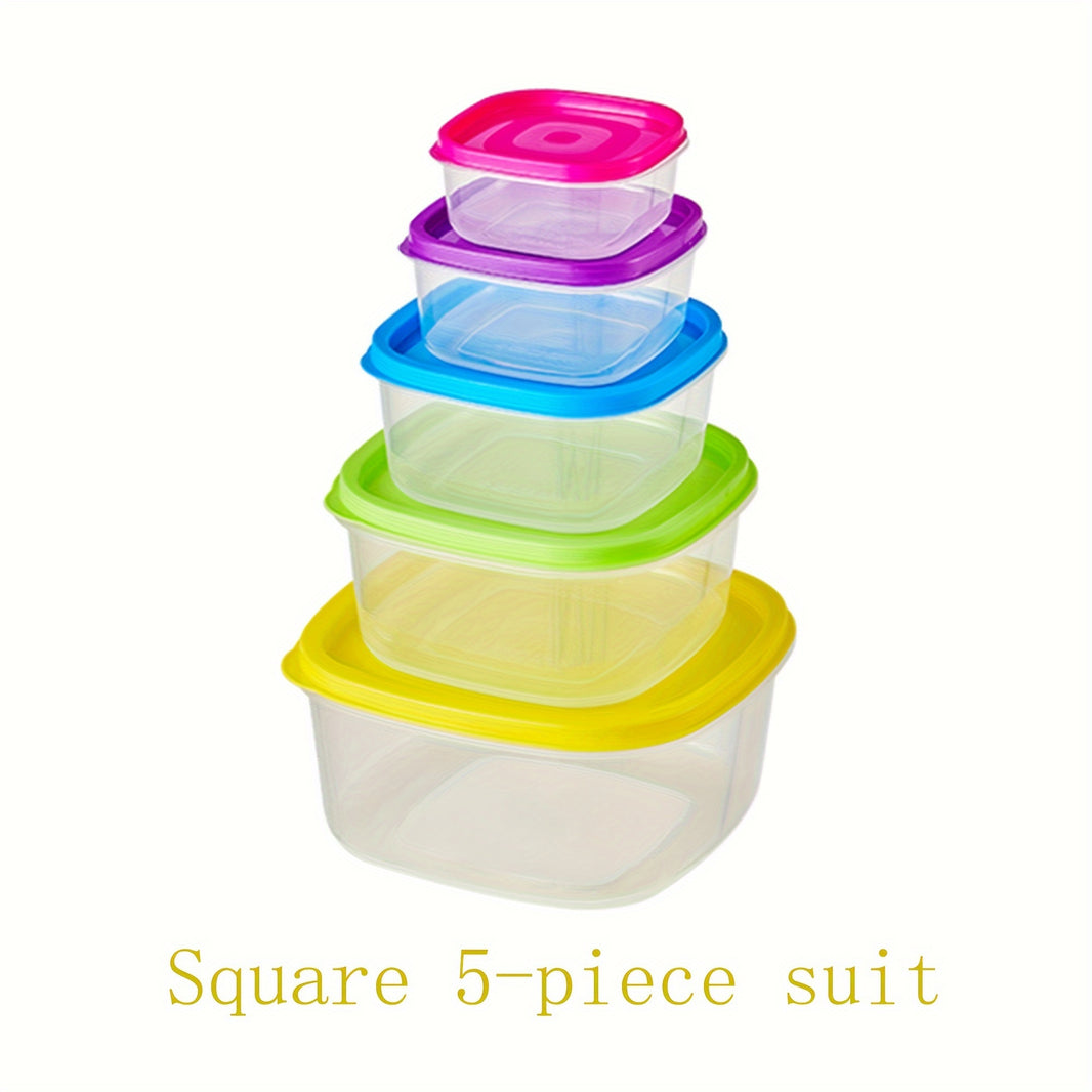 Rainbow Fresh-Keeping Box Set (4/5/6pcs) with Lid – Large Capacity Reusable Food Storage Containers, Leak-Proof, Microwave, Freezer & Dishwasher Safe, Ideal for Lunch, Camping, and Outings
