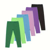 6-Pack Girls' Solid Color Athletic Leggings - Medium Stretch Skinny Fit, 92% Polyester/8% Spandex