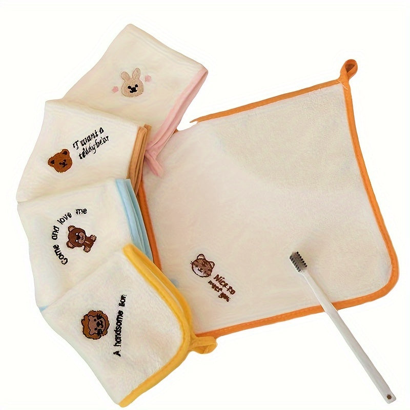 Set of 5 Soft Baby Washcloth Towels – Comfortable Square Towels & Drool Bibs for Newborns & Infants - Kidzy Market