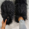 Women's Cozy Fluffy Slippers – Faux Fur Lined, Non-Slip Rubber Sole, Soft Fabric Insole, Flat Heel (All-Season)
