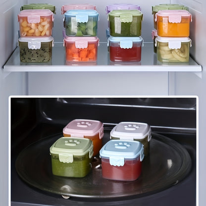 4-Pack Mini Plastic Food Containers with Airtight Lids, BPA-Free, Leakproof, Microwave & Freezer Safe - Perfect for Condiments, Snacks, Dips & On-the-Go Storage