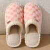 Women's Plush Winter Slippers – Cozy Indoor Home Slippers with Non-Slip PVC Sole, Soft Fabric Upper, Hand Washable