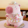Summer Capybara Plush Toy with Swim Ring – Cute Beach Swimsuit Stuffed Animal Pillow Gift