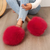 Women's Cozy Fluffy Slippers – Faux Fur Lined, Non-Slip Rubber Sole, Soft Fabric Insole, Flat Heel (All-Season)