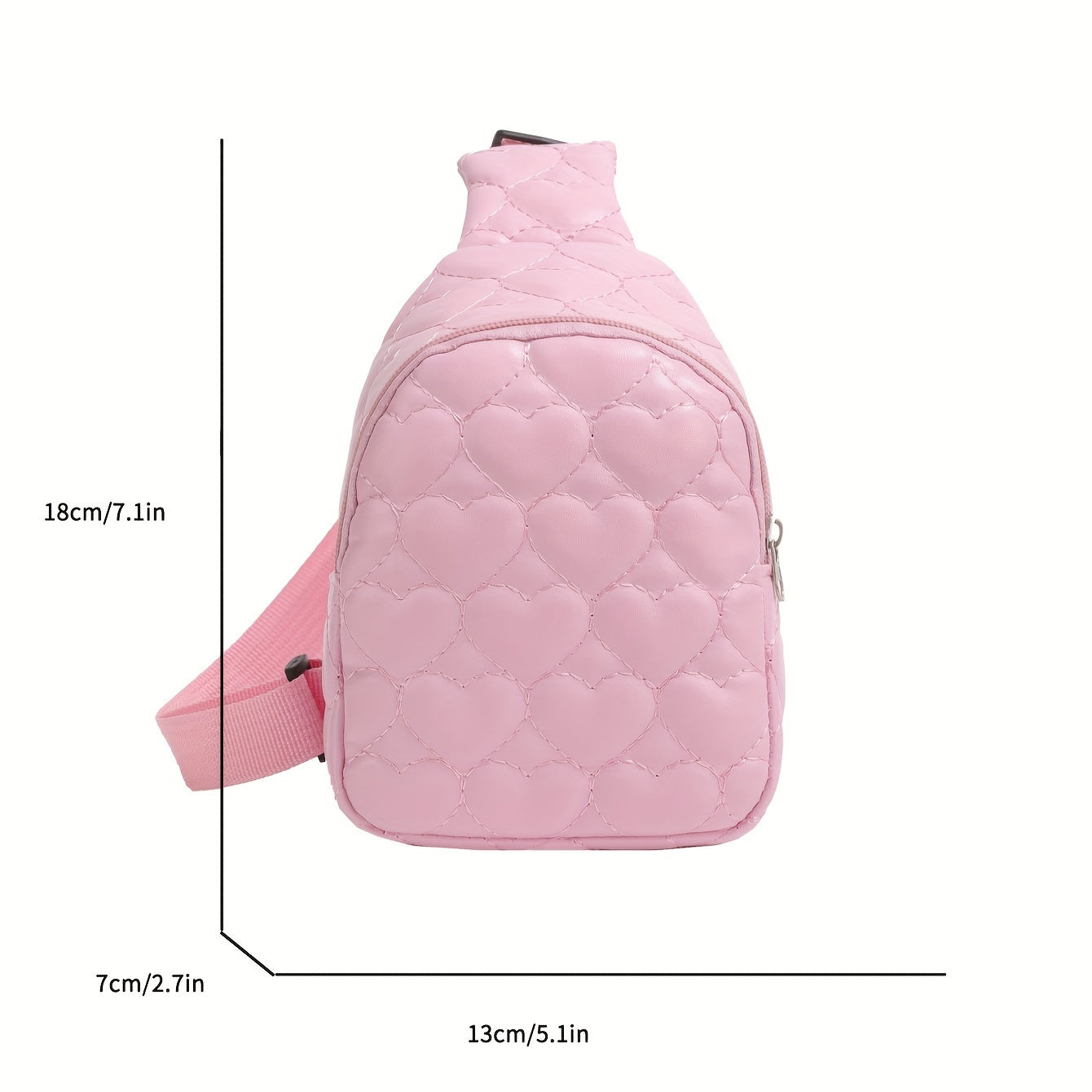 Trendy Chic Quilted Waist Bag for Girls - Lightweight PU Crossbody Chest Bag with Adjustable Strap, Zip Closure - Perfect for Everyday Use & Commuting | Fashionable Solid Color PU Material Bag - Kidzy Market