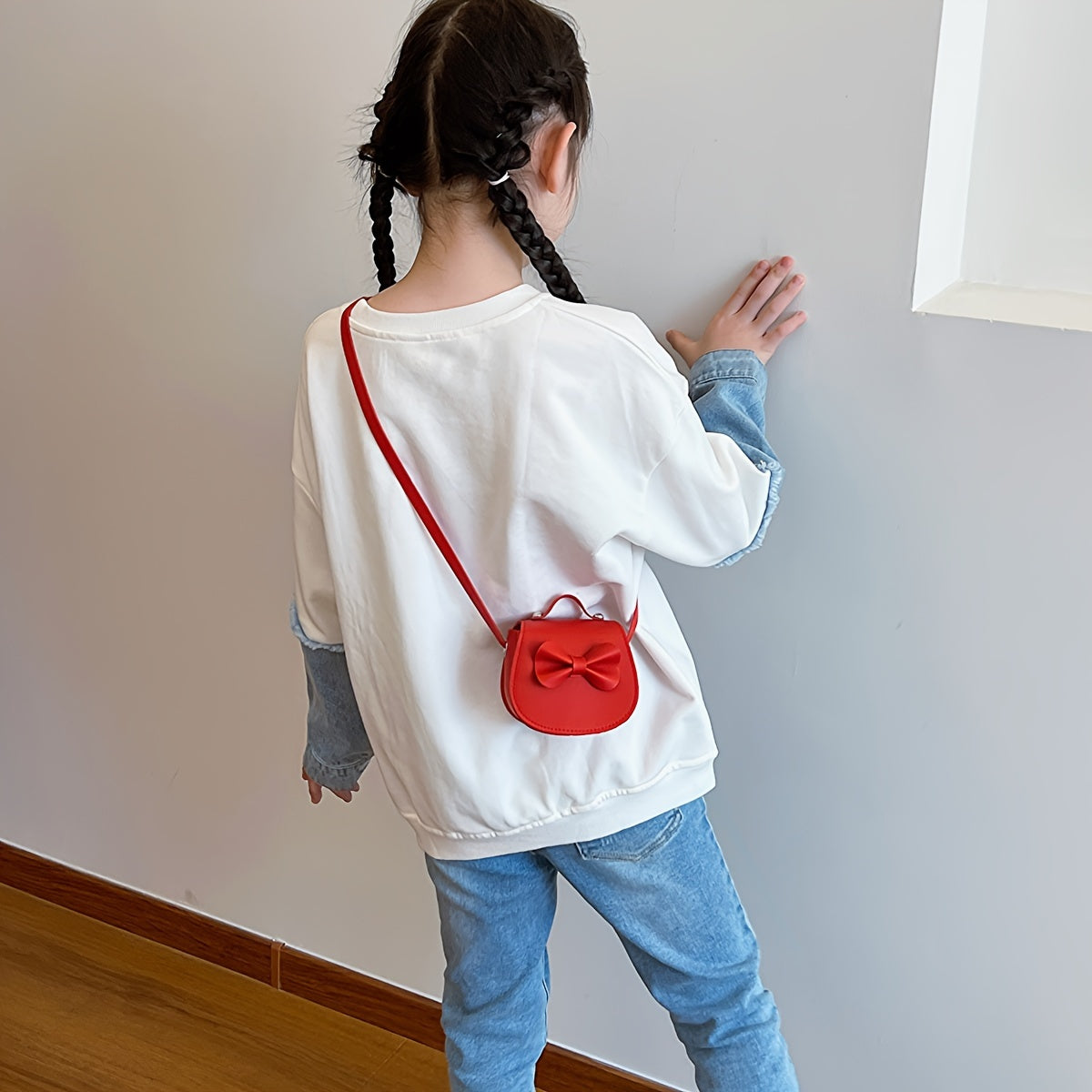 PU Leather Girls’ Fashion Shoulder Bag – Stylish Crossbody with Bow & Coin Pocket, Small and Lightweight for Youngsters - Kidzy Market