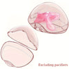 2-Pack Oval Pacifier (Binky) Storage Case with Flip Lid & Clip — Translucent Plastic, Light Pink & Light Blue