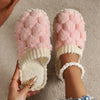 Women's Plush Winter Slippers – Cozy Indoor Home Slippers with Non-Slip PVC Sole, Soft Fabric Upper, Hand Washable