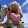 Disney Stitch Plush Doll - Extra Large 19-Inch (48 cm) Soft Fluffy Cushion with Heart Cutouts, Brown & Pink Stuffed Toy - Official Disney Licensed Gift for Girls & Boys