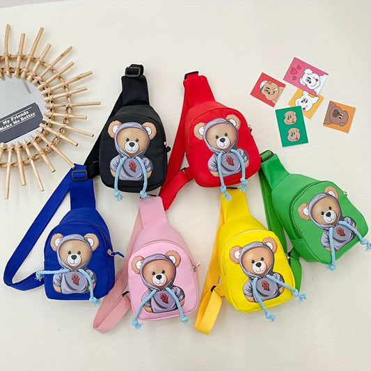 Cute Cartoon Bear Chest Bag – Durable & Lightweight Outdoor Travel Bag, Perfect Gift for Kids - Kidzy Market