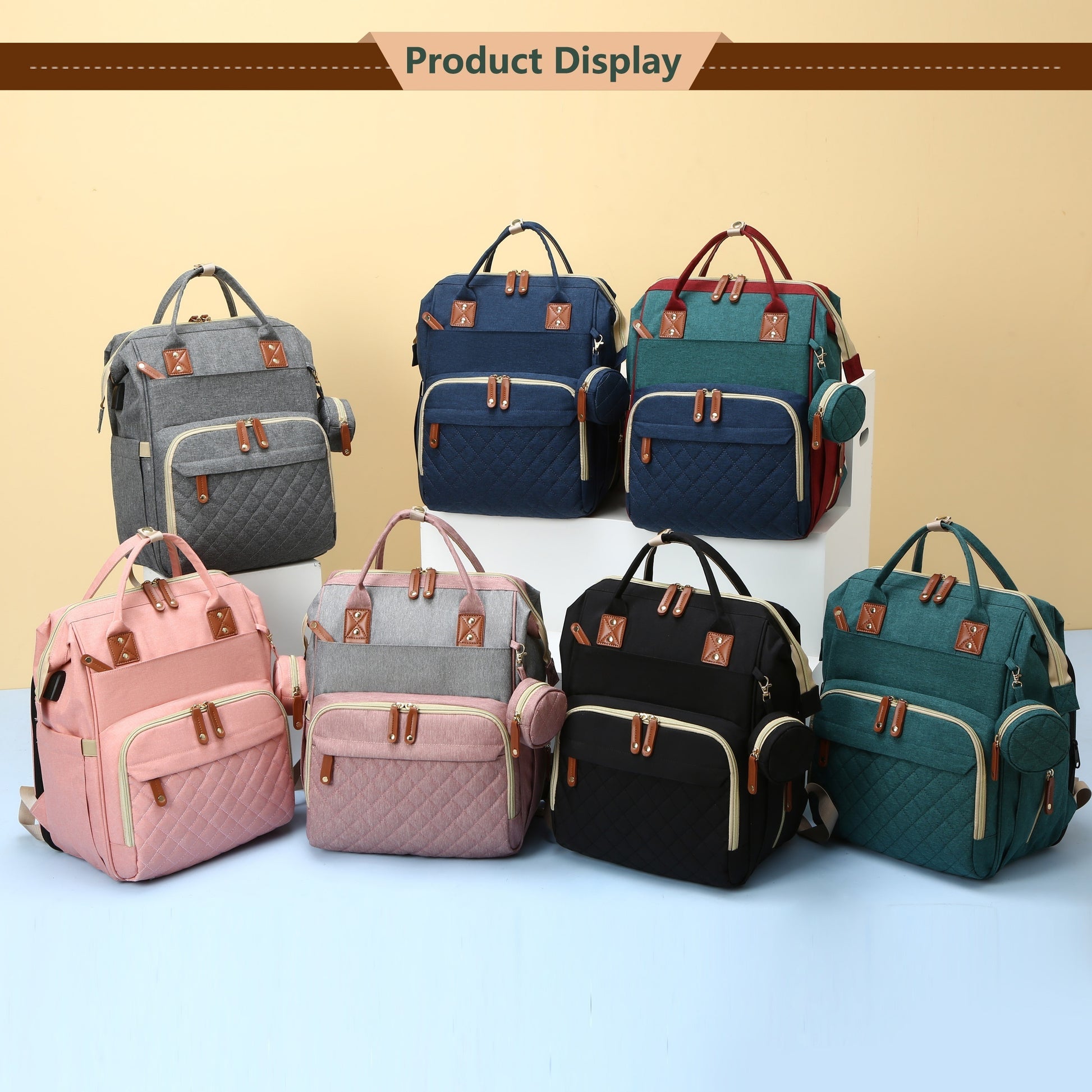 Lamroro Multifunctional Diaper Bag Backpack with Changing Station - Trendy Waterproof Large Travel Bag, Perfect for Christmas, Halloween, Thanksgiving, and Carnival Gifts - Kidzy Market