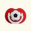 Soft Silicone Soccer Ball Baby Pacifier Soother for 0-6 Years — One-Piece, Easy to Clean | Red, Blue, Green, Pink