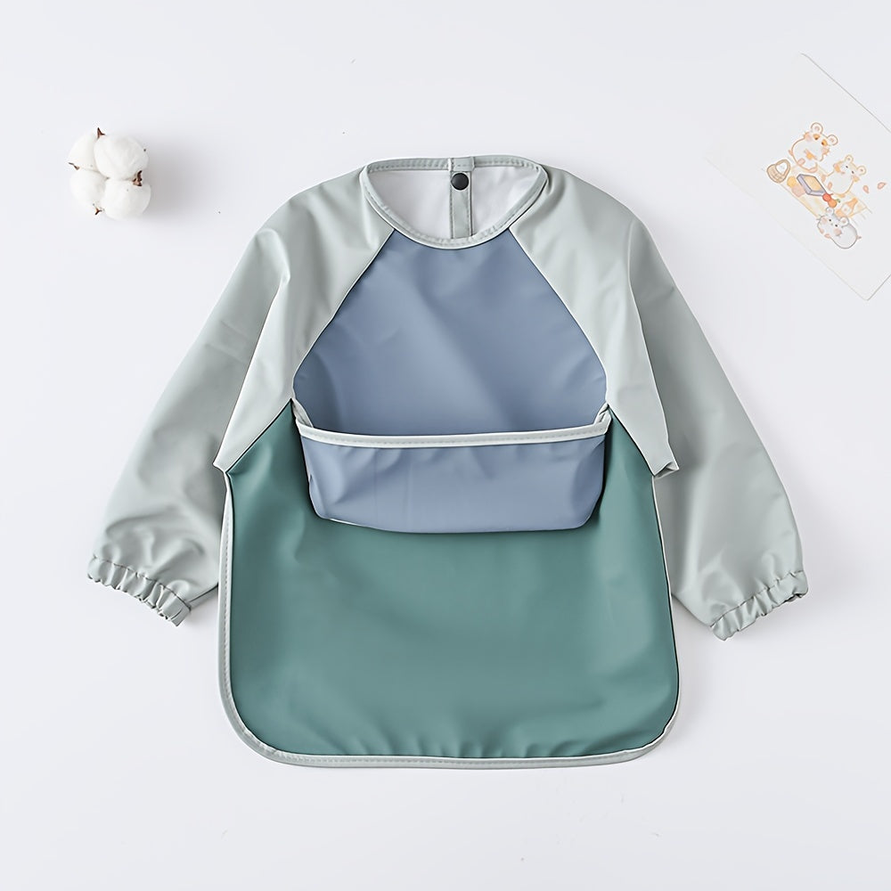 Waterproof Long-Sleeve Baby Bib – Soft PU Smock, Perfect Gift for Christmas, Halloween, Thanksgiving, New Year & Valentine’s Day - Kidzy Market