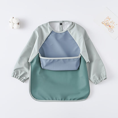 Waterproof Long-Sleeve Baby Bib – Soft PU Smock, Perfect Gift for Christmas, Halloween, Thanksgiving, New Year & Valentine’s Day - Kidzy Market