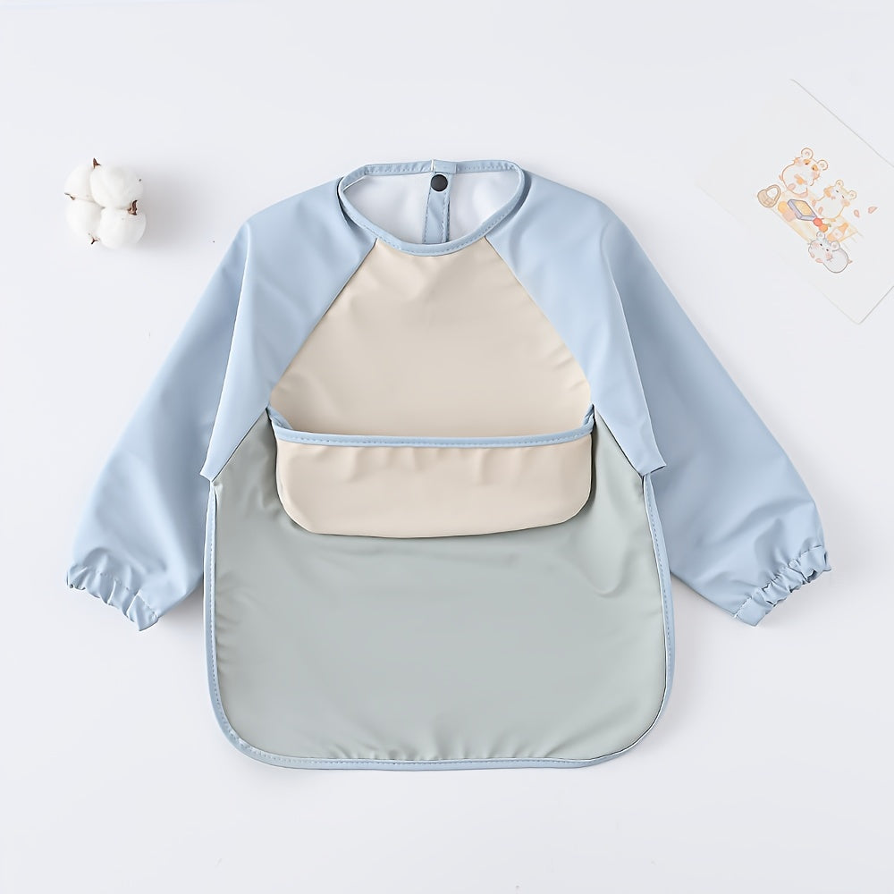 Waterproof Long-Sleeve Baby Bib – Soft PU Smock, Perfect Gift for Christmas, Halloween, Thanksgiving, New Year & Valentine’s Day - Kidzy Market
