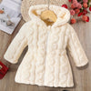 Infant & Toddler Girls' Warm Fuzzy Fleece Hooded Jacket - Zip-Up Solid Casual Coat for Fall & Winter