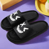 OURANNI Kids EVA Slippers – Lightweight Non-Slip Open-Toe Sandals for Boys & Girls, Cartoon Clown Design, Indoor/Outdoor Beach Casual (Black/White)
