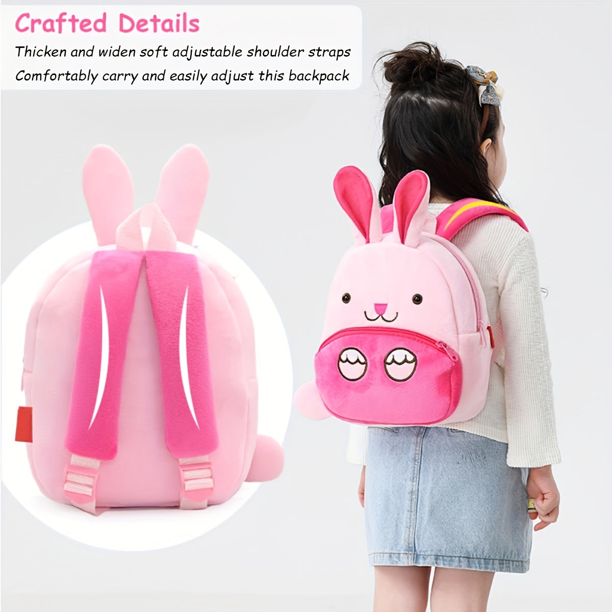 1PC Toddler Plush Cartoon Backpack – Cute & Lightweight Mini Travel Bag for Kids, Boys & Girls - Kidzy Market