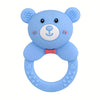 Soft Silicone Cartoon Bear Teething Ring — Flexible Baby Teether, Soothes Gums, Safe Anti-Choking Design, Mixed Colors