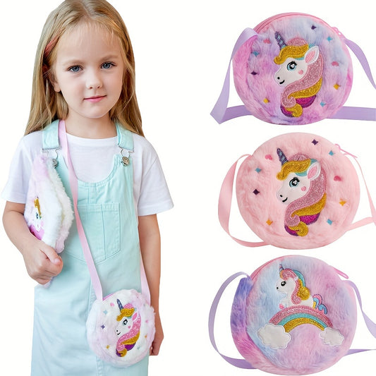 Cartoon Unicorn Crossbody Bag & Coin Purse for Girls – Colorful Tie-Dye Design - Kidzy Market