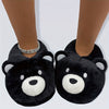 Polar Bear Plush Kids Slippers - Cozy Indoor Slip-On Shoes for Teens & Youth, Blue & Purple Tie-Dye, Warm Fabric, Anti-Slip