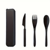 3-Piece Plastic Flatware Set with Travel Case – Portable Knife, Fork & Spoon Combo for Picnic, Outdoor & Home Use