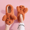 Cute Puppy Plush House Slippers — Unisex Cozy Fuzzy Slip-On Soft-Sole Indoor Slippers for Men & Women (Plus Sizes)