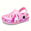 Kids Cartoon Excavator Clogs - Navy Blue EVA Slip-On Sandals for Beach & Everyday Wear