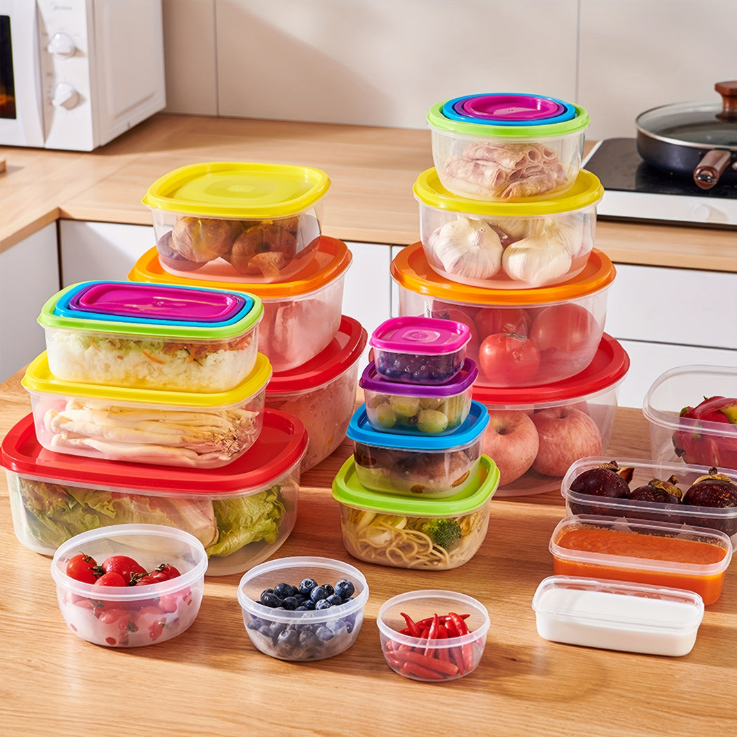 Rainbow Fresh-Keeping Box Set (4/5/6pcs) with Lid – Large Capacity Reusable Food Storage Containers, Leak-Proof, Microwave, Freezer & Dishwasher Safe, Ideal for Lunch, Camping, and Outings