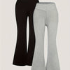 2-Pack Tween Girls High-Waisted Stretch Flare Pants – Solid Color Knit, Machine-Washable, Long-Length for Spring & Fall