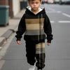 2-Piece Baby Boy Hoodie & Pants Set – Color-Matching Printed Sweatshirt + Trousers, Fall/Winter Casual
