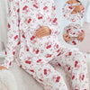 Elegant Maternity & Nursing Pajama Set for Pregnant Women — Butterfly & Floral Bow Print, Long Sleeve Layered Nursing Top