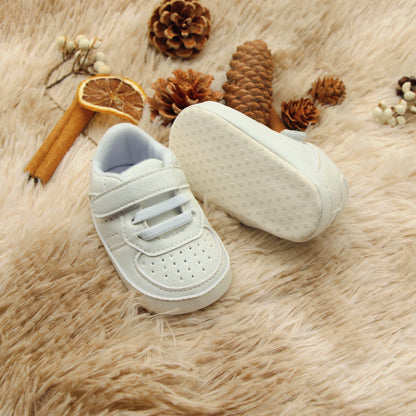 Newborn Baby Boys Premium Soft Sole Mid-Top Infant Prewalker Toddler Sneakers